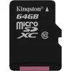 Kingston microSDXC (Class 10) 64GB + адаптер (SDCX10/64GB)