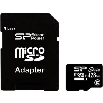 Silicon-Power microSDXC 128Gb Class 10 UHS-I U1 Elite + SD adapter (SP128GBSTXBU1V10-SP)