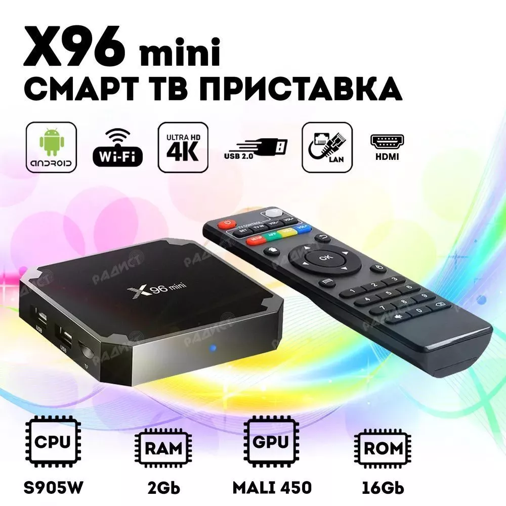 Смарт ТВ приставка X96 mini TV BOX 2/16 Гб Android / Андроид приставка X96  MIni 2/16 Gb