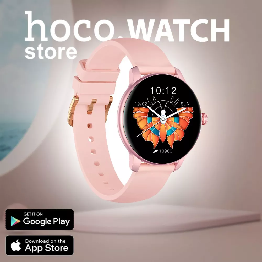 Женские умные смарт часы hoco, Smart watch, 13 спортивных режимов, фитнес  браслет, для девушек, совместимы с ios android, универсальные, розовое  золото (hoco Smart watch Y6 (розовые))