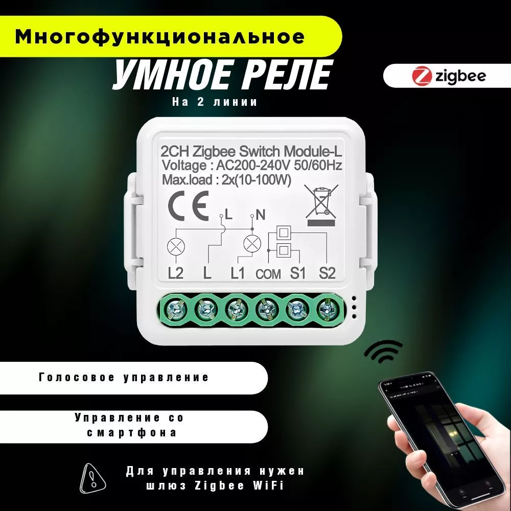 Box 69 Умное реле Zigbee c Алисой на две линии (2)