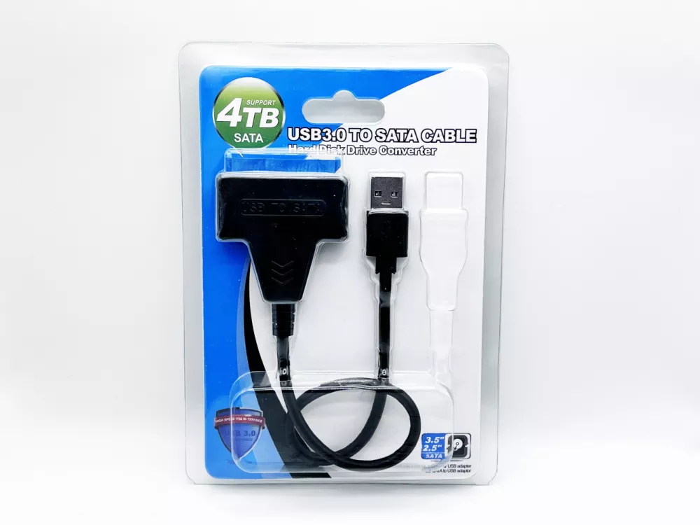 Характеристики кабеля для внешнего USB подключения HDD и SSD дисков SATA II/III 2.5” и 3.5”