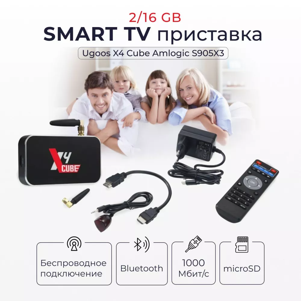 SMART TV приставка Ugoos X4 Cube Amlogic S905X3 2+16 GB